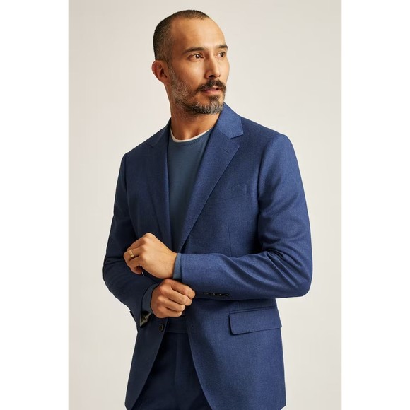 Bonobos Italian Stretch Wool Flannel Blazer Suit Jacket Bright Navy Men 40R Slim - Picture 7 of 13